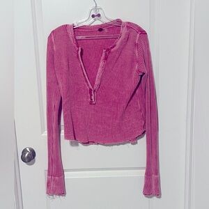 Free People Long sleeve Waffle knit Top